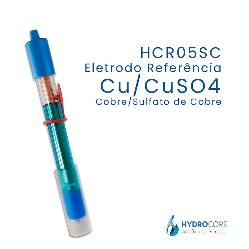 Eletrodo de Referência Cu/CuSO₄ Ø 12 × 105 mm