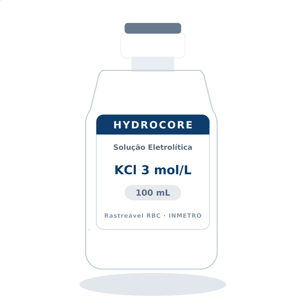 Solução Eletrolítica KCl 3 mol/L — eletrólito de referência Ag/AgCl — 100 mL