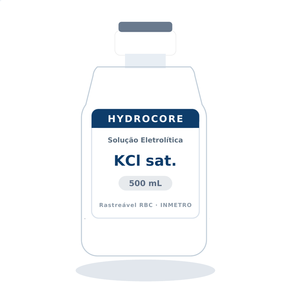 Solução Eletrolítica KCl saturado — eletrólito de referência de calomelano (HCR02C) — 500 mL