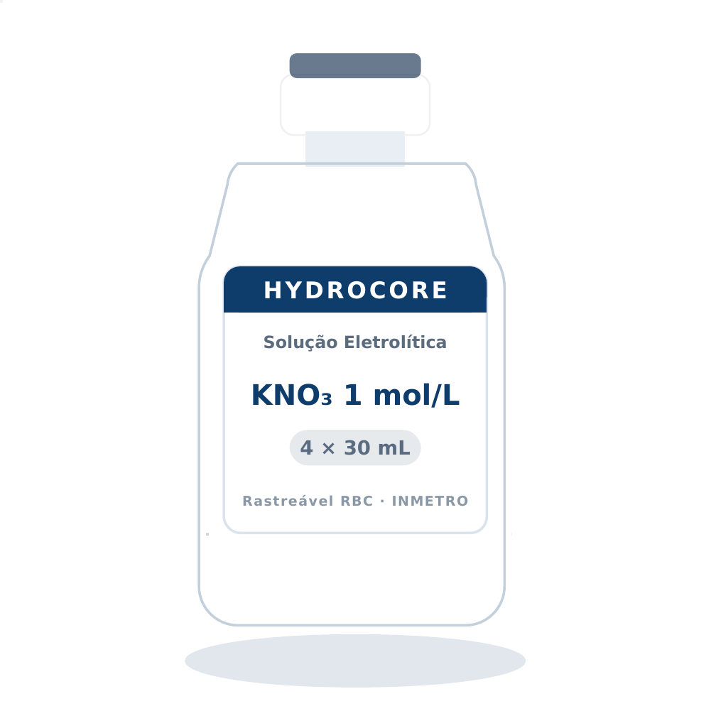 Solução Eletrolítica KNO₃ 1 mol/L — eletrólito/ponte salina isento de cloreto — 4 x 30 mL