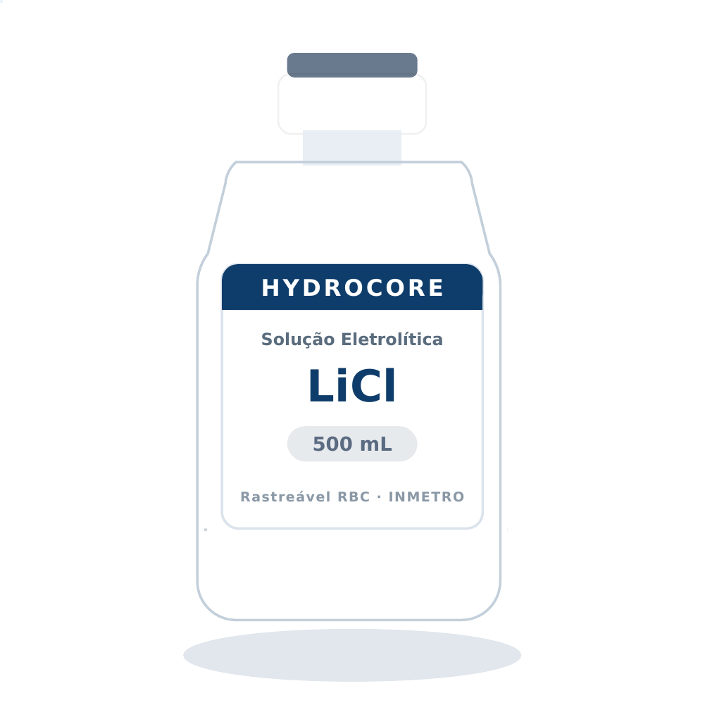 Solução Eletrolítica LiCl (etanólico) — eletrólito não-aquoso p/ pH em etanol (HC400E) — 500 mL
