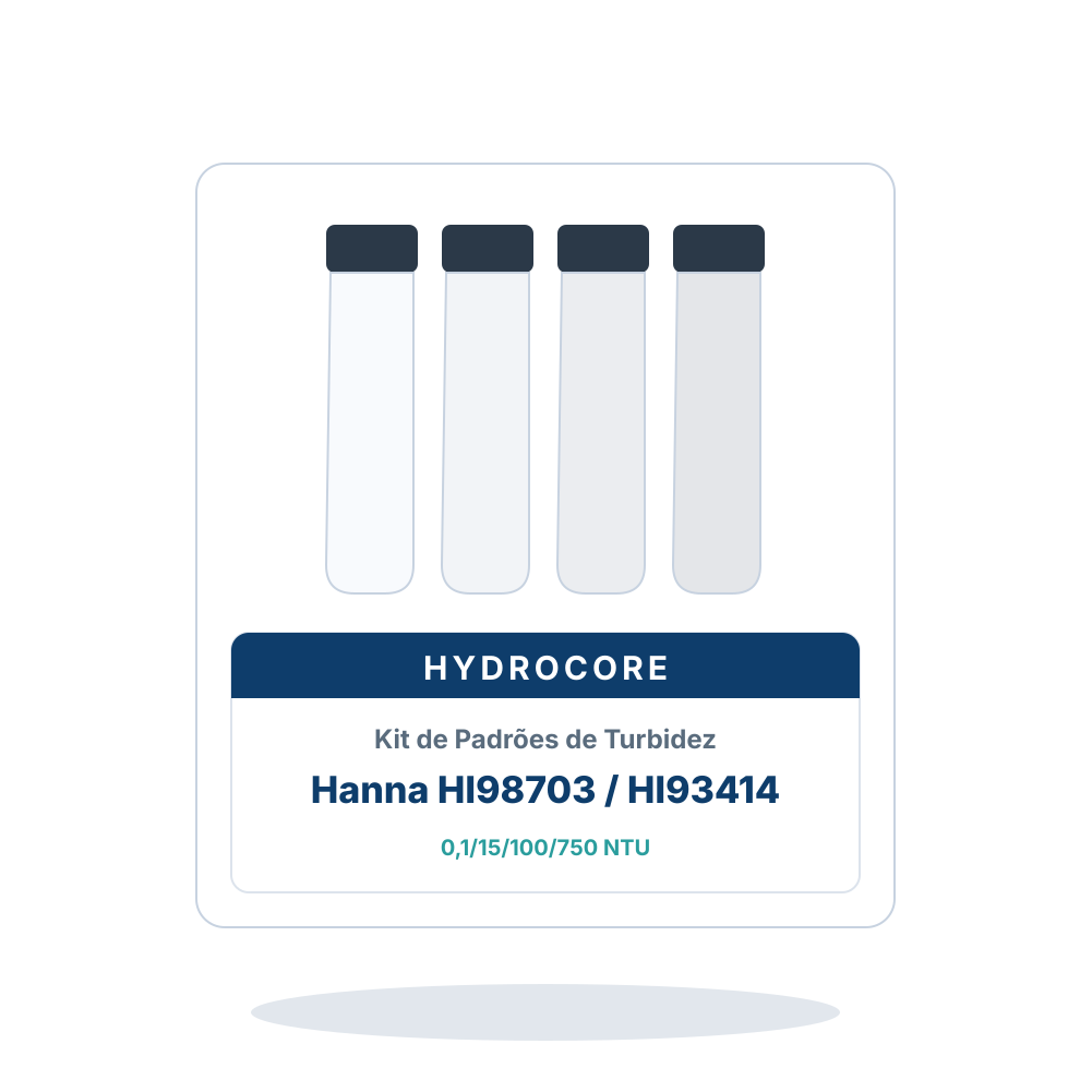 Kit de Padrões de Turbidez para Hanna HI98703/HI93414, 4 cubetas (0,1/15/100/750 NTU)