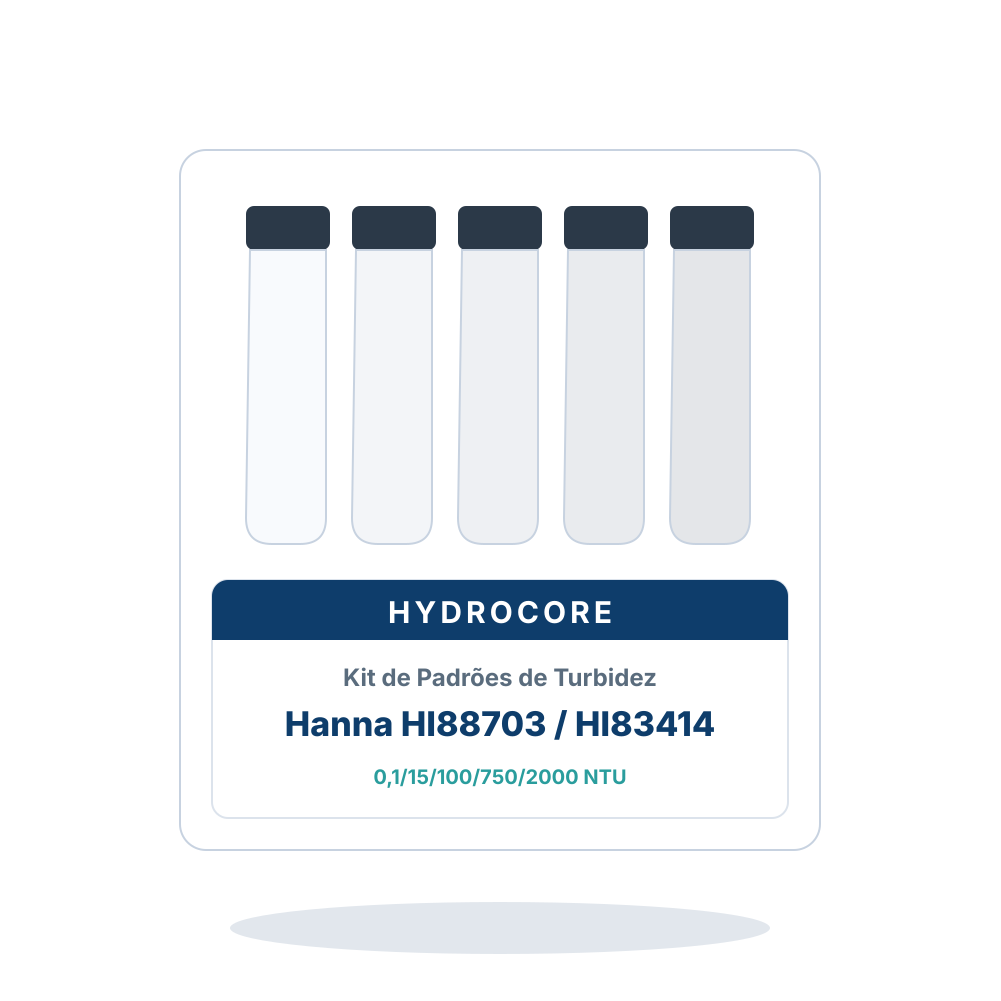 Kit de Padrões de Turbidez para Hanna HI88703/HI83414, 5 cubetas (0,1/15/100/750/2000 NTU)